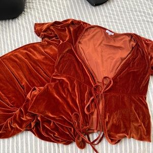 Baltic Born Velvet Orange Wrap Dress